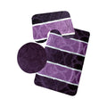 SMTE - Stunning 3 Piece Anti-Slip Soft Foam Bathroom Set - Light Purple & Dark Purple