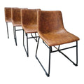 SMTE - Set of 4 Leather stoolBrown