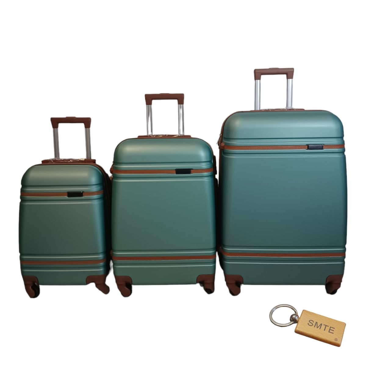 SMTE - 3 Piece Premium Bullet Luggage CollectionGreen