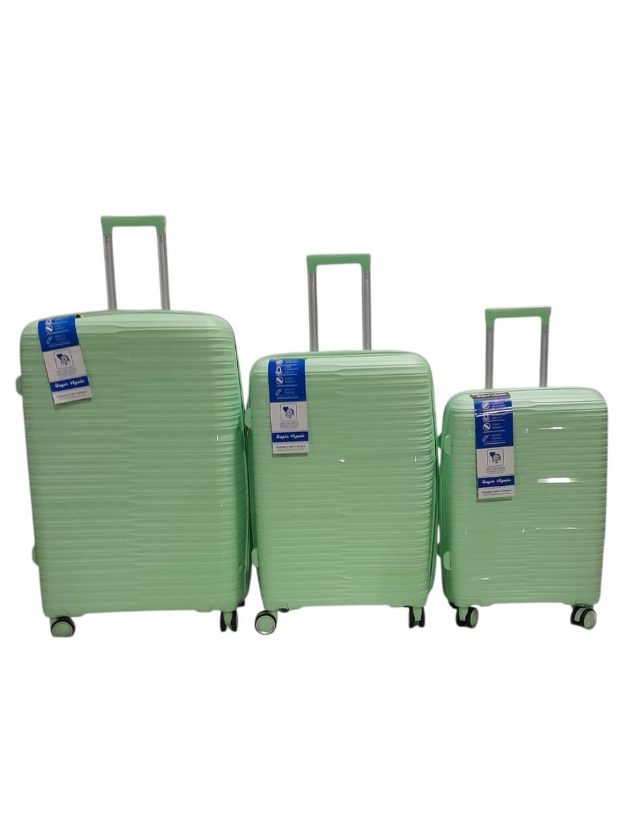 SMTE - 3 Piece Straight Stripe Premium Polypropylene Spinner Luggage Set