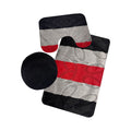 SMTE - Stunning 3 Piece Anti-Slip Soft Foam Bathroom Set - Black Grey Red