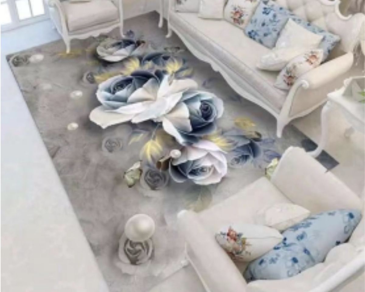 SMTE - Quality Modern 3D Geometric Design Area 32 Rug &  Tieback