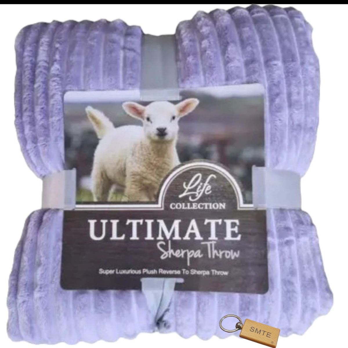 SMTE - Serpa Soft and Fluffy Fleece Blanket with KeychainQueen SizedLight Purple