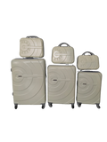 SMTE - Blue Star 3 Piece Luggage Set with 3 Piece Cosmetic BagsCream