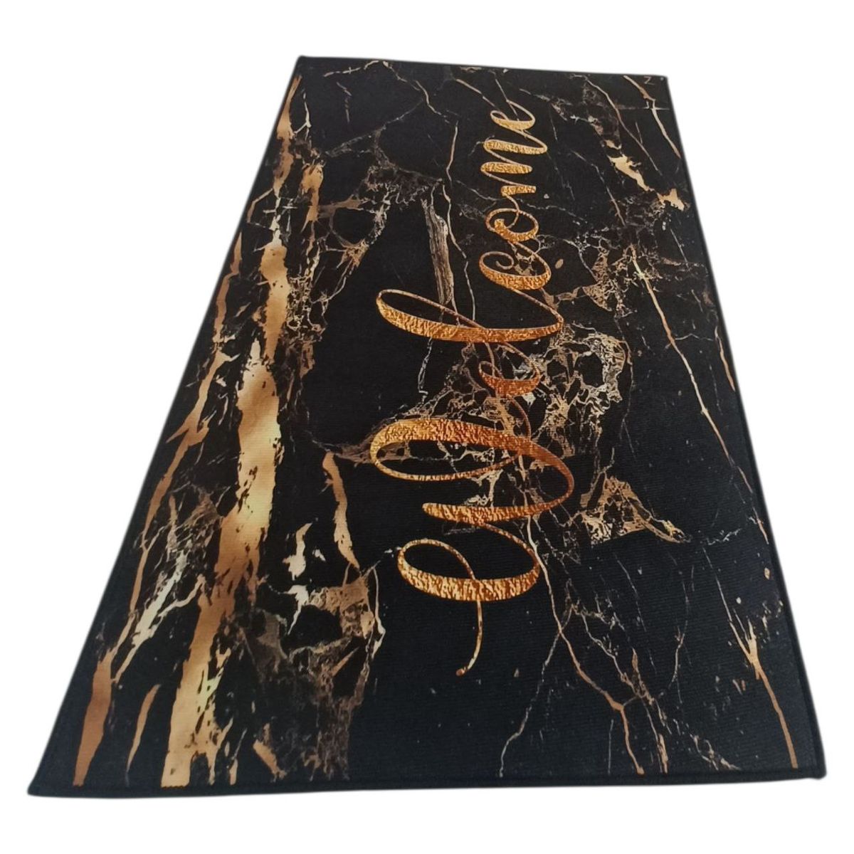 SMTE - Luxury Black Marble Design Welcome Door Mat