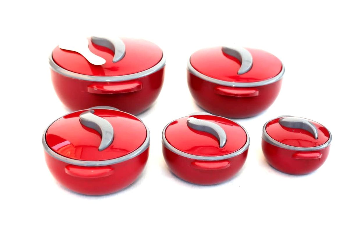 SMTE - MaamFood Warmers Thermo Containers 5Piece Set500ml to 4500mlMaroon