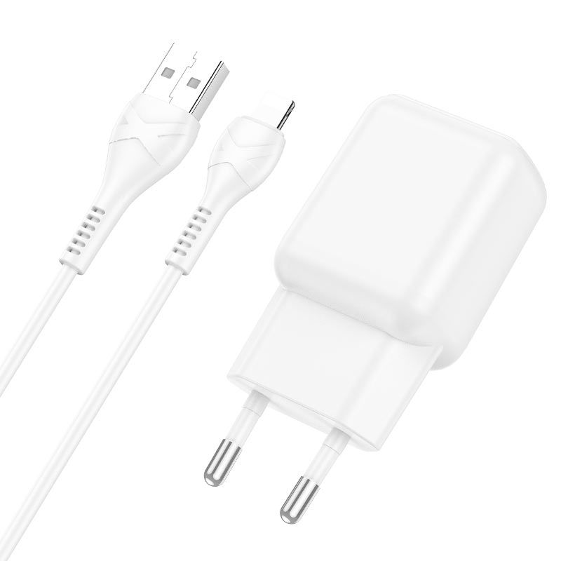 SMTE - C96A Hoco Single Set Adapter With 1M Lightning Cable - White