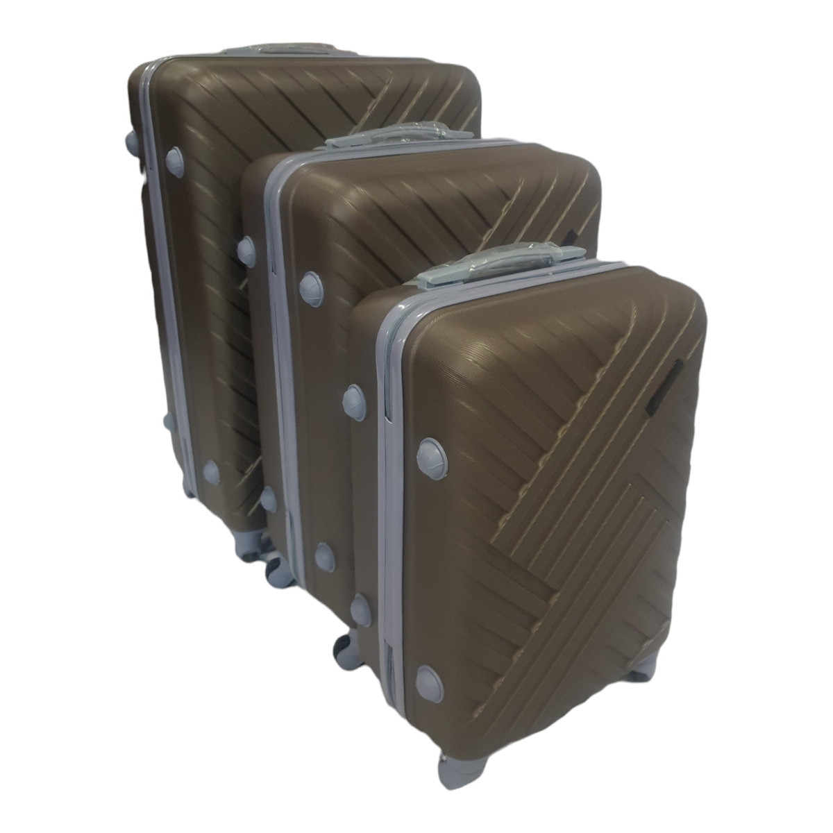 SMTE - Sastro Quality Hard Shell TIZ Type Suitcase - 3 Piece Set - Coffee