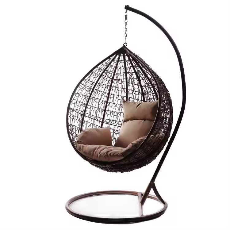 SMTE - Hanging / Nest Chairs Patio / Garden / Balcony Swing Chairs - Brown Colour