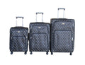 SMTE - 3Piece Expandable Trolley Luggage Set, Black, Spinner Wheels