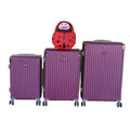 SMTE - 3Piece Purple Luggage Set with Spinner Wheels + Ladybug Kids Backpack