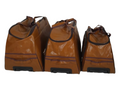 SMTE -  3 Piece Leather Hand luggage bags- Brown - Orange