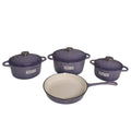 SMTE -  7Piece Cast Iron Cookware Set3 Casserole Pots with Lids