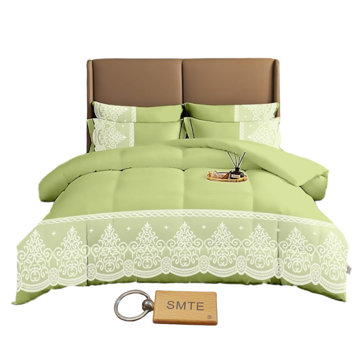 SMTE - Bedspread Set with a  KeyringDL5PC5PieceGreen