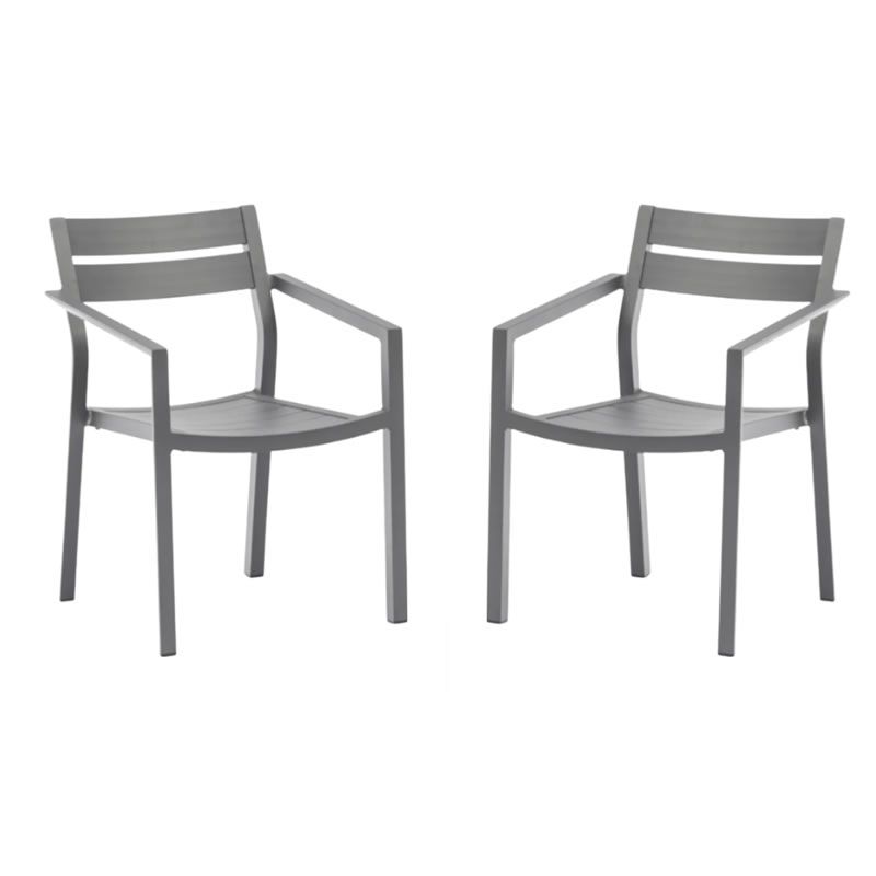 SMTE - Set of 2 Outdoor Patio Dining Armchairs