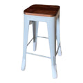SMTE - High Metallic Stackable Sturdy Bar stoolWhite