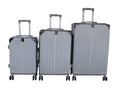 SMTE - Silver 3 Piece ABS Luggage SetLightweight, Durable, MultiSize Travel Suitcases