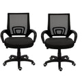 SMTE - 2 Pcs Ergonomic Mid-Back Office Chairs