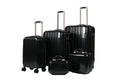 SMTE - Garmanna 5 Piece ABS+PC Hard Luggage Bag Set With Trolley - Black