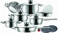 SMTE - Leopard German Designed 16-Piece Stainless Steel Cookware Set