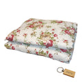 SMTE - Premium Plane Bedspread: Elevate Your Bedroom with Timeless+ KeyringFloral on White