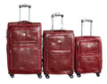 SMTE - Le Emporer Luggage Set Leather 3 Pieces SuitcasesCherry Red