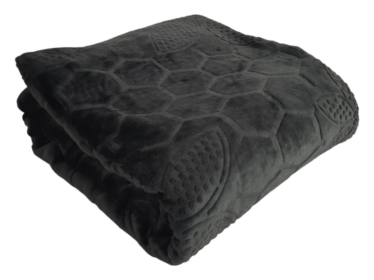 SMTE - Plain Luxury Mink Blanket 220x200cm- Warm Winter Fleece-Black