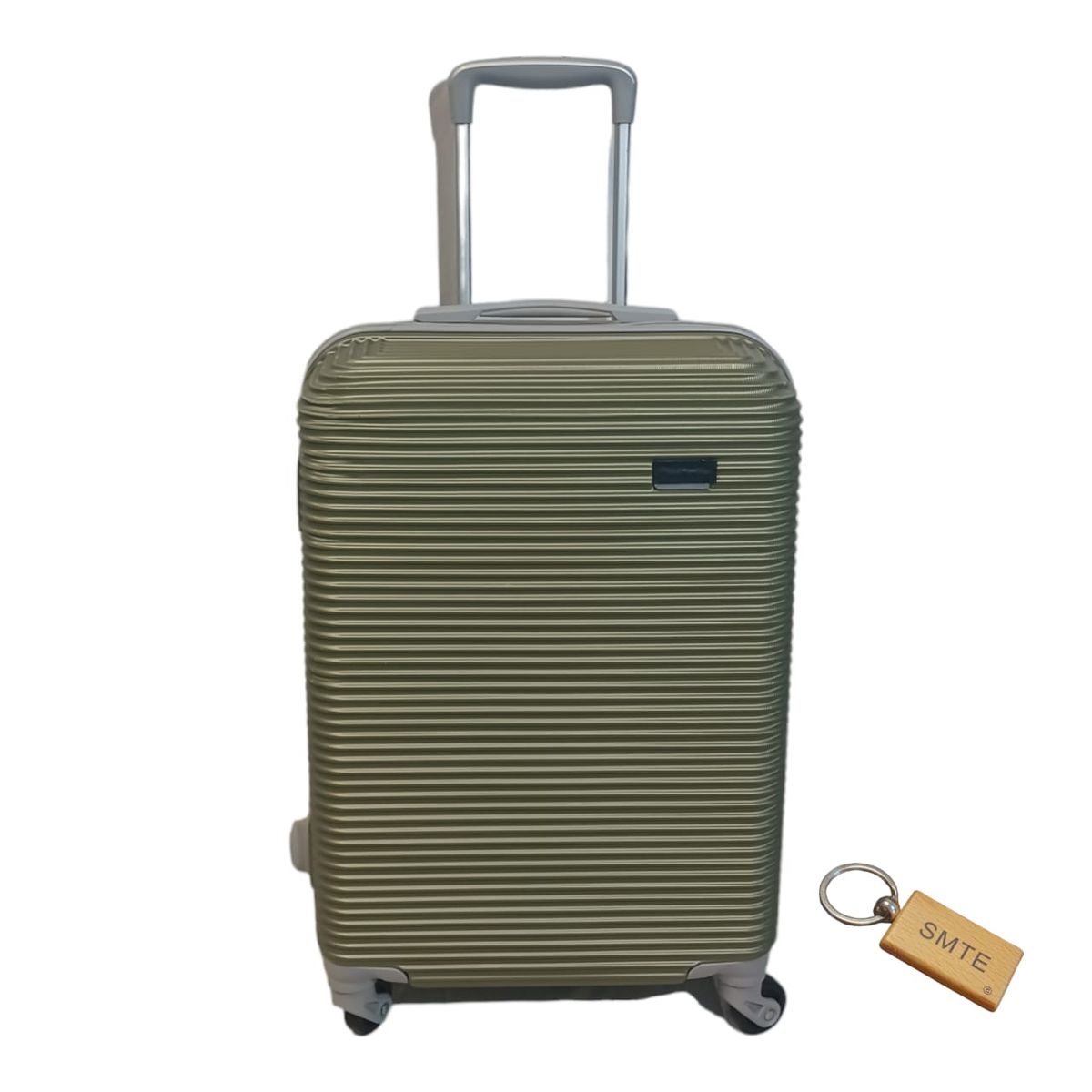 SMTE - Durable Elegance: Smart and Stylish Travel ABS Suitcase Small 55cm with  KeyringLight gold