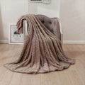 SMTE - Warm Throw Fleece Soft Blankets DoubleDark Brown