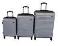 SMTE - ABS HardShell Spinner Wheels Telescoping Handle Luggage SetSilver3Piece