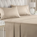 SMTE - 4 Piece Fitted Flat Sheet. - Light Brown