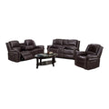 SMTE - Piece Leather Recliner Set9824Black