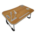 SMTE - Collapsible USB Port Laptop Desk.-F24 - Brown