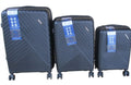 SMTE - GAILY Black PP Hardshell Luggage Set with Spinner Wheels and Lock3Piece