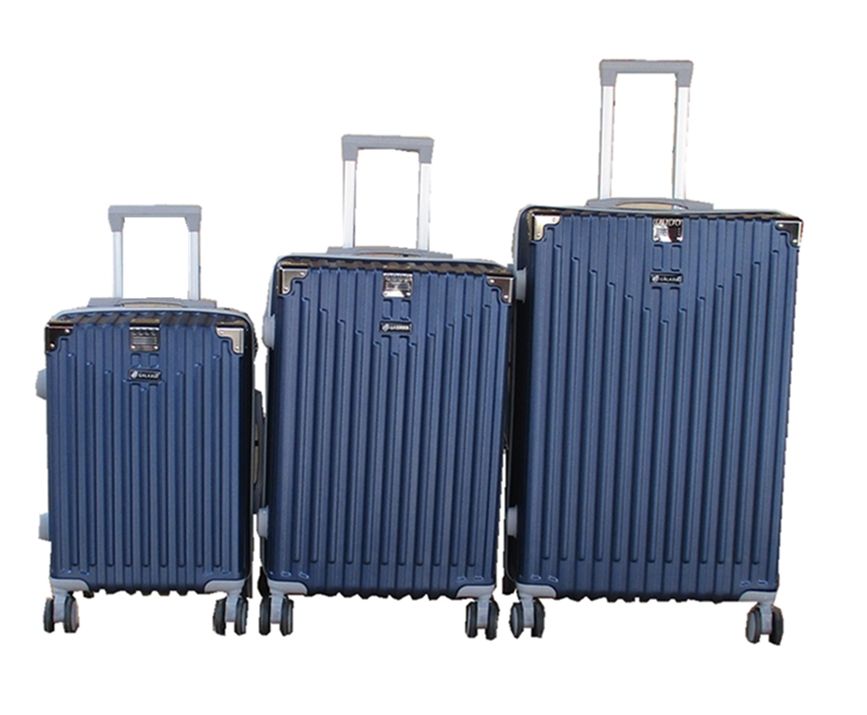 SMTE - Navy 3Piece ABS Luggage Set with Spinner Wheels