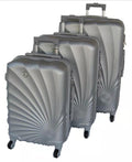 SMTE -  3-Piece Spiral Travel Luggage Bag Set - Silver
