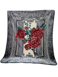 SMTE -  1Ply Blanket Floral Frame Design187cm x 226cm JYB02