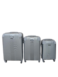 SMTE - Blue Star 3 Piece Hard Shell Luggage SetSilver
