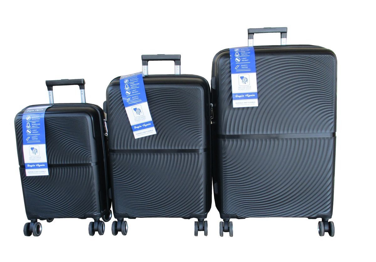 SMTE - Unbreakable 3Piece Luggage SetBlack