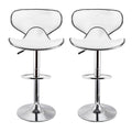 SMTE - Adjustable Height Chairs, Bar Stools - Set of 2 - White