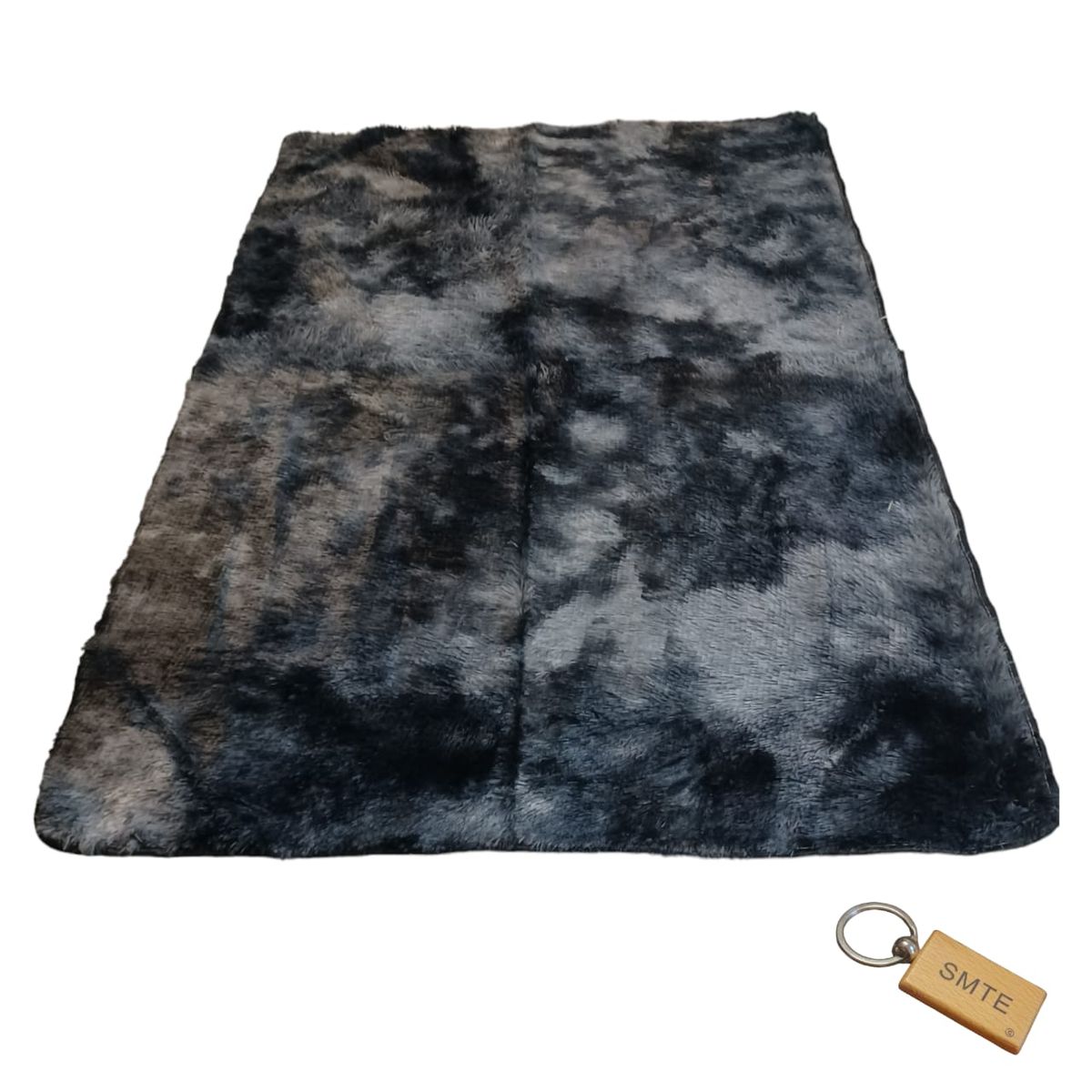 SMTE - Luxurious Fluffy Carpet: Softness and Style for Your Space with  KeyringGrey mix