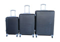 SMTE - Durable Black ABS Luggage SetLightweight, Water Resistant, 3Piece