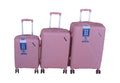 SMTE - 3Pieces Pink Polypropylene Hardshell Trolley Luggage Set , Spinner Wheels
