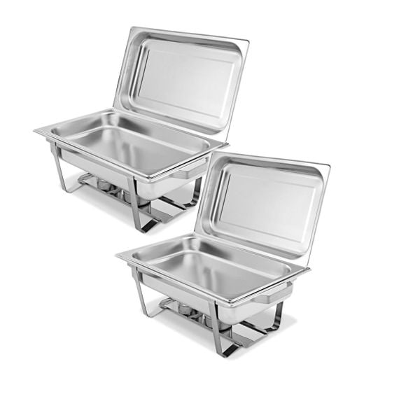 SMTE - Stainless Steel Single Chafing Dish - Pack of 2 - 16L