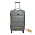 SMTE - DurableElegance: Smart and Stylish Travel ABS Suitcase Medium 65cm with  KeyringSilver