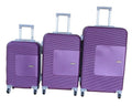 SMTE - TOUGH 3Piece Purple ABS Trolley Case Set with Spinner Wheels and Lock