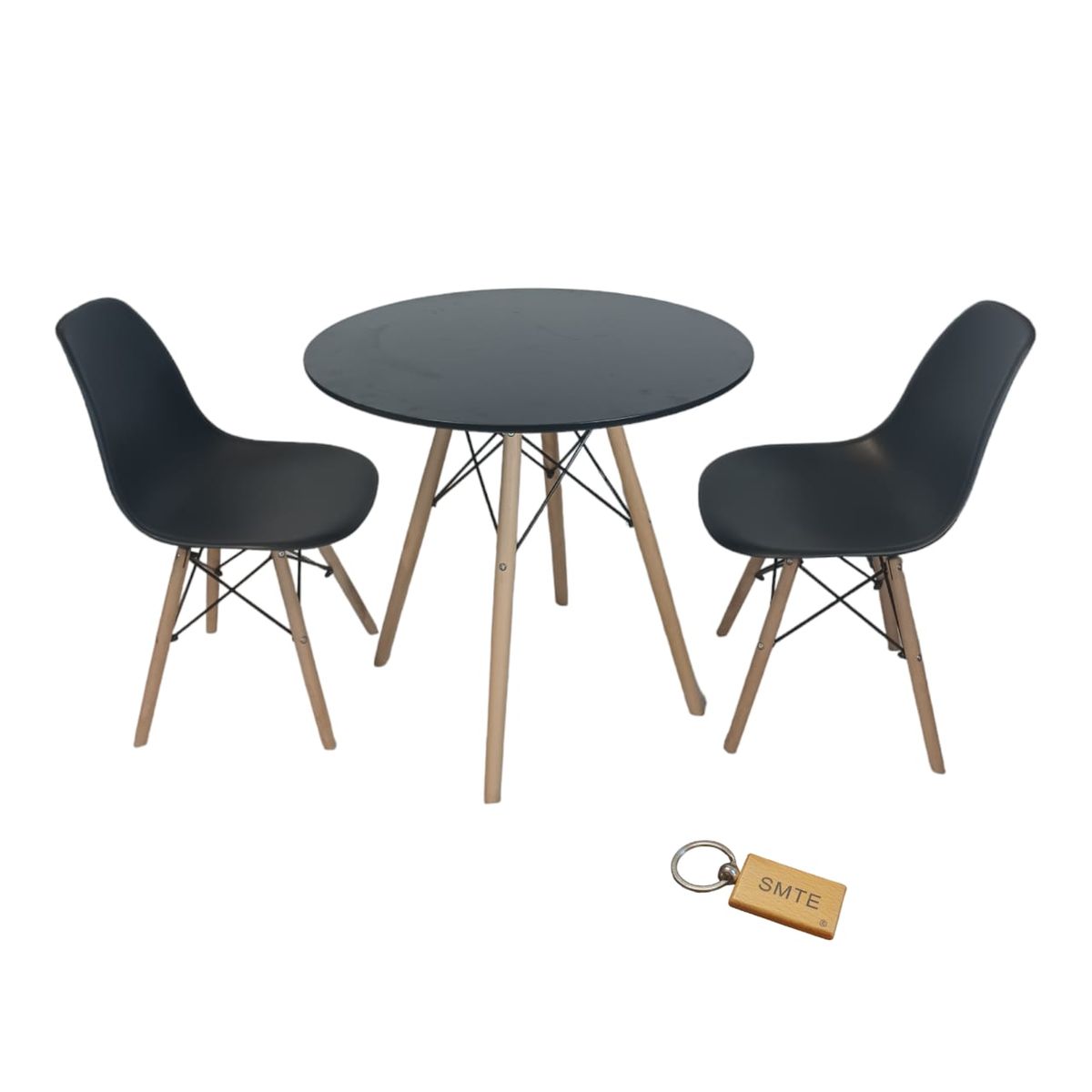 SMTE - Black Chair with Black table with  KeychainSet with 2 Chair