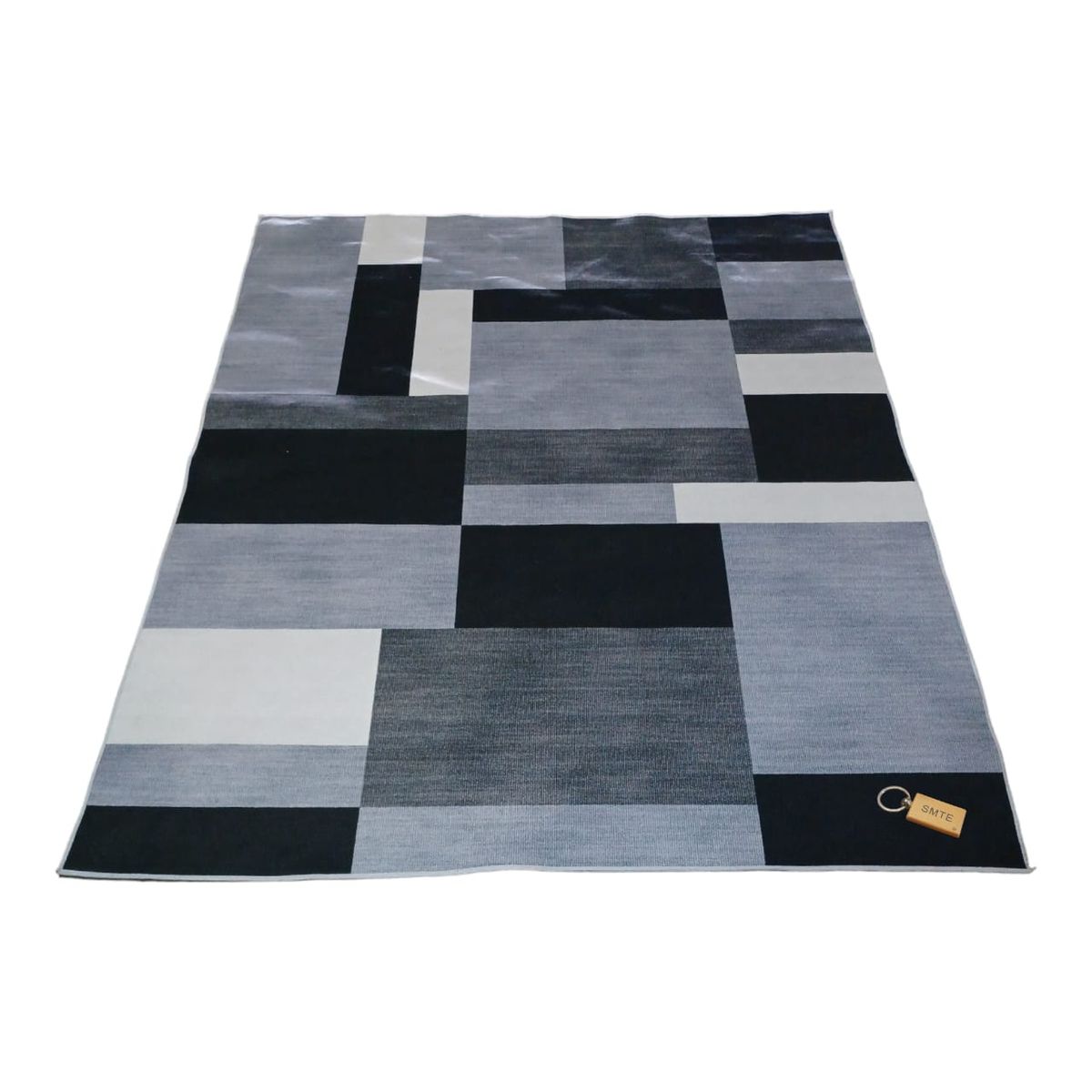 SMTE - 200cm by 150cmModern 3D Geometric Design Area Rug A71 With  Keyring
