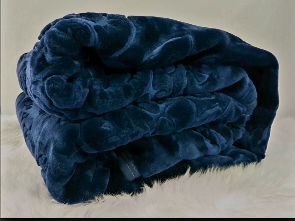 SMTE - New Double Size Blanket - One-Ply - Warm And Soft with IYWA Tieback - Navy