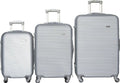 SMTE - Acesa Quality 3 Piece Hard Outer Shell Luggage Set - Silver